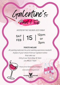 Galentines Paint and Sip 2/15 3:00pm